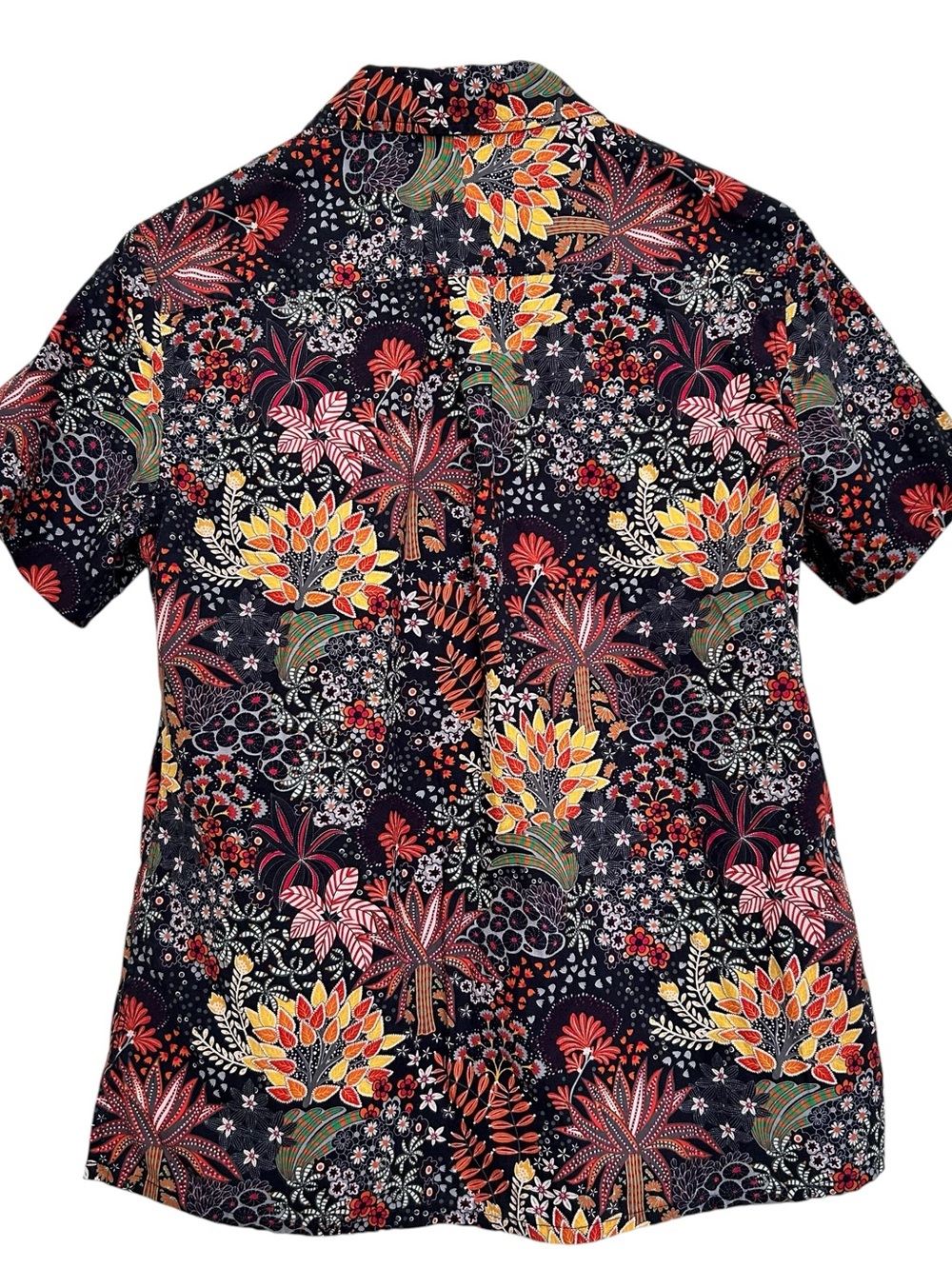 Yiume floral short sleeve Hawaiian navy shirt sz M - Picture 3 of 6